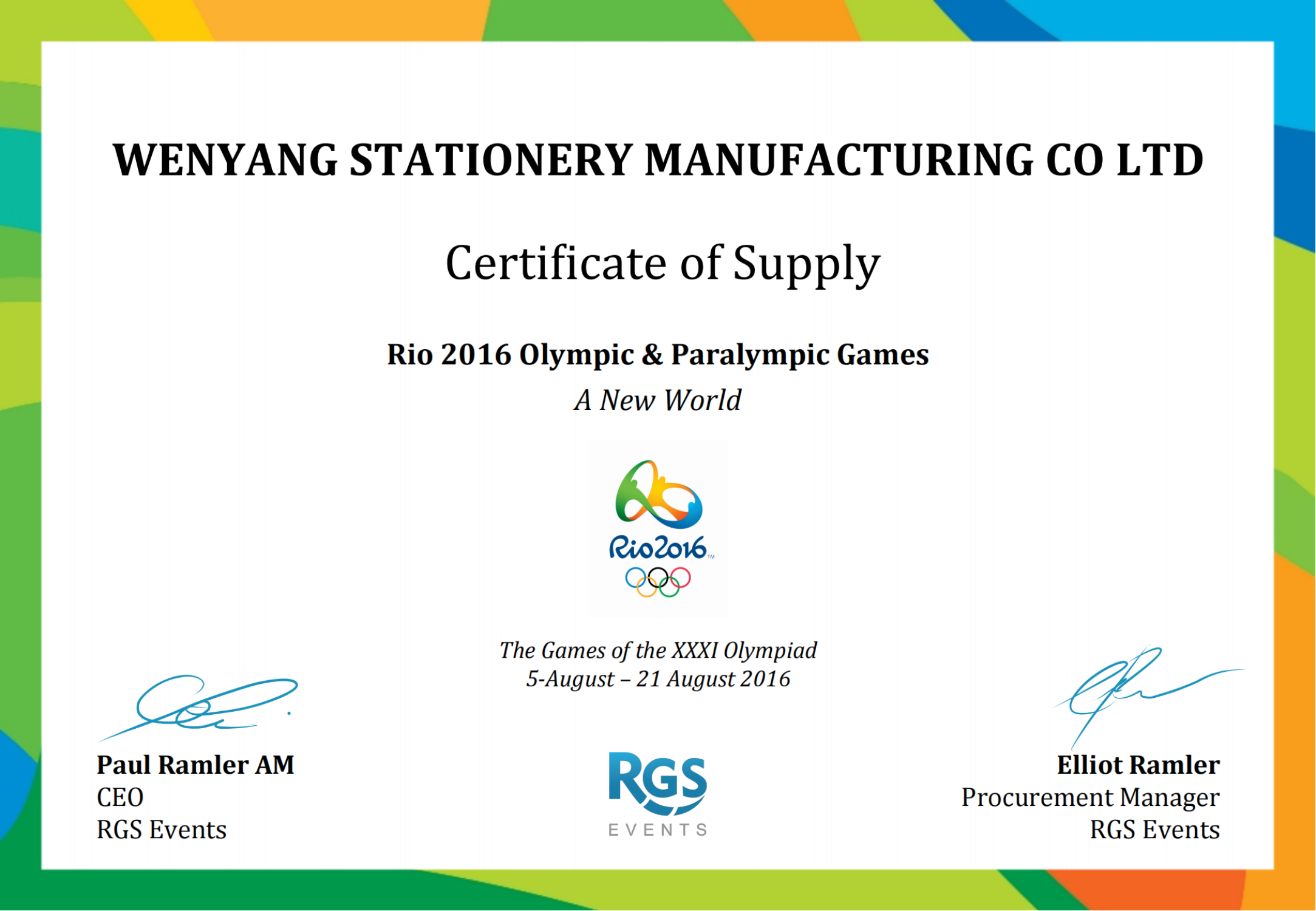 Certificate_Rio2016 CHICO_纯图版_00